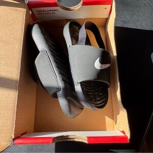 Nike Black Slide Sandals with White Logo